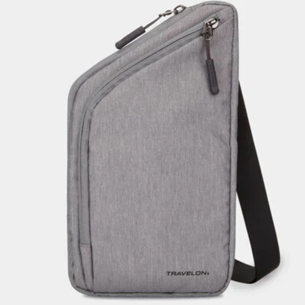 Travelon Light Gray Slim Messenger Bag